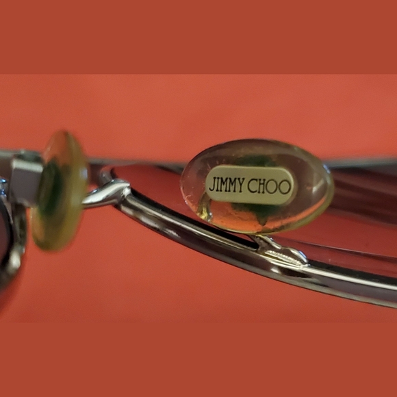 Jimmy Choo LINA/S Silver Black Crystal Jeweled Aviator Gradient Sunglasses - Picture 15 of 16